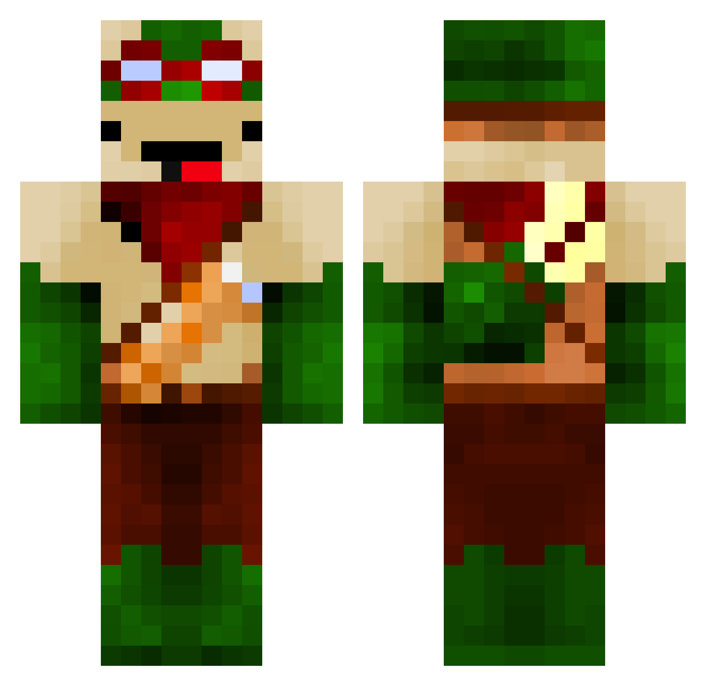 Monarchic Minecraft skin, front and back view