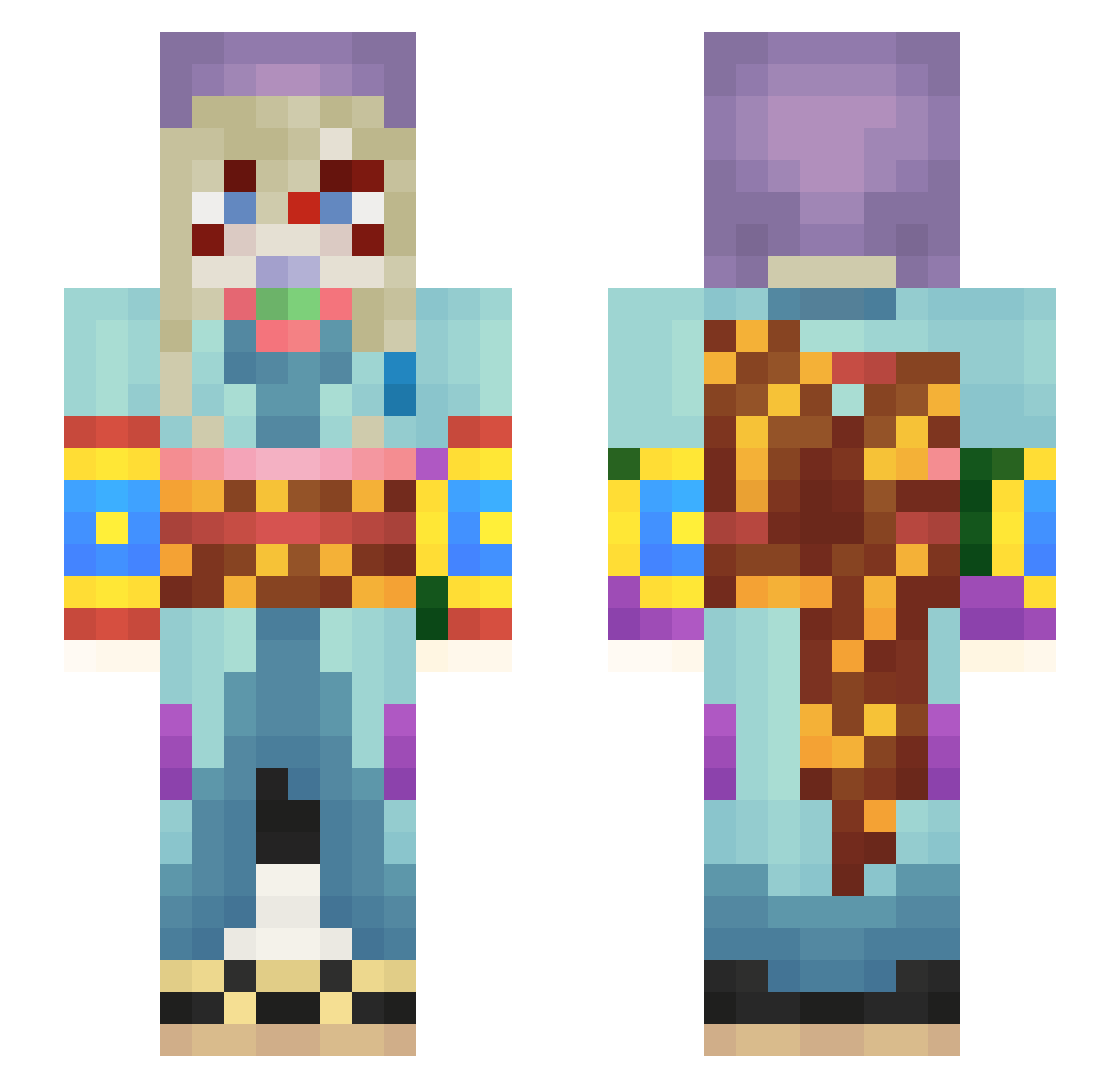 gerbingerbones Minecraft skin, front and back view
