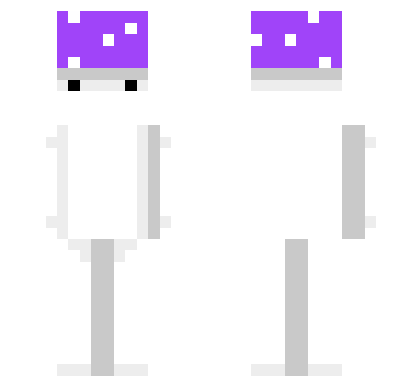 xKa1Fx Minecraft skin, front and back view
