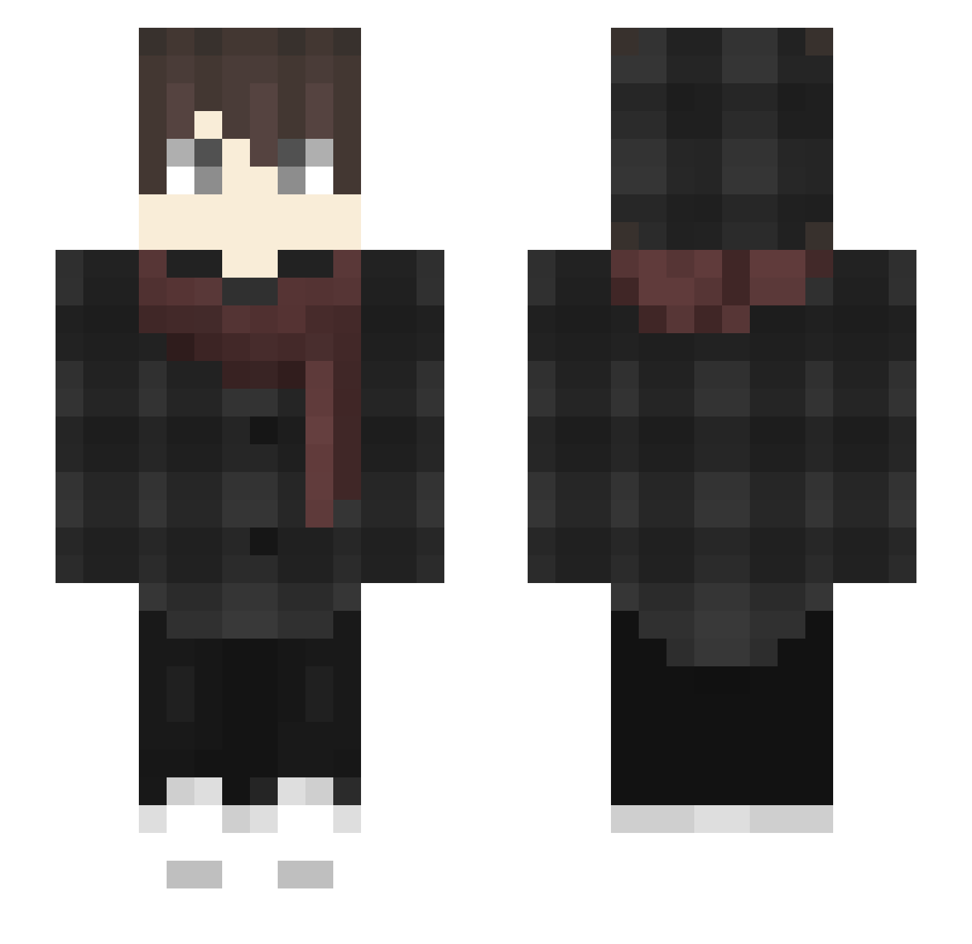 ZentraGlitch Minecraft skin, front and back view