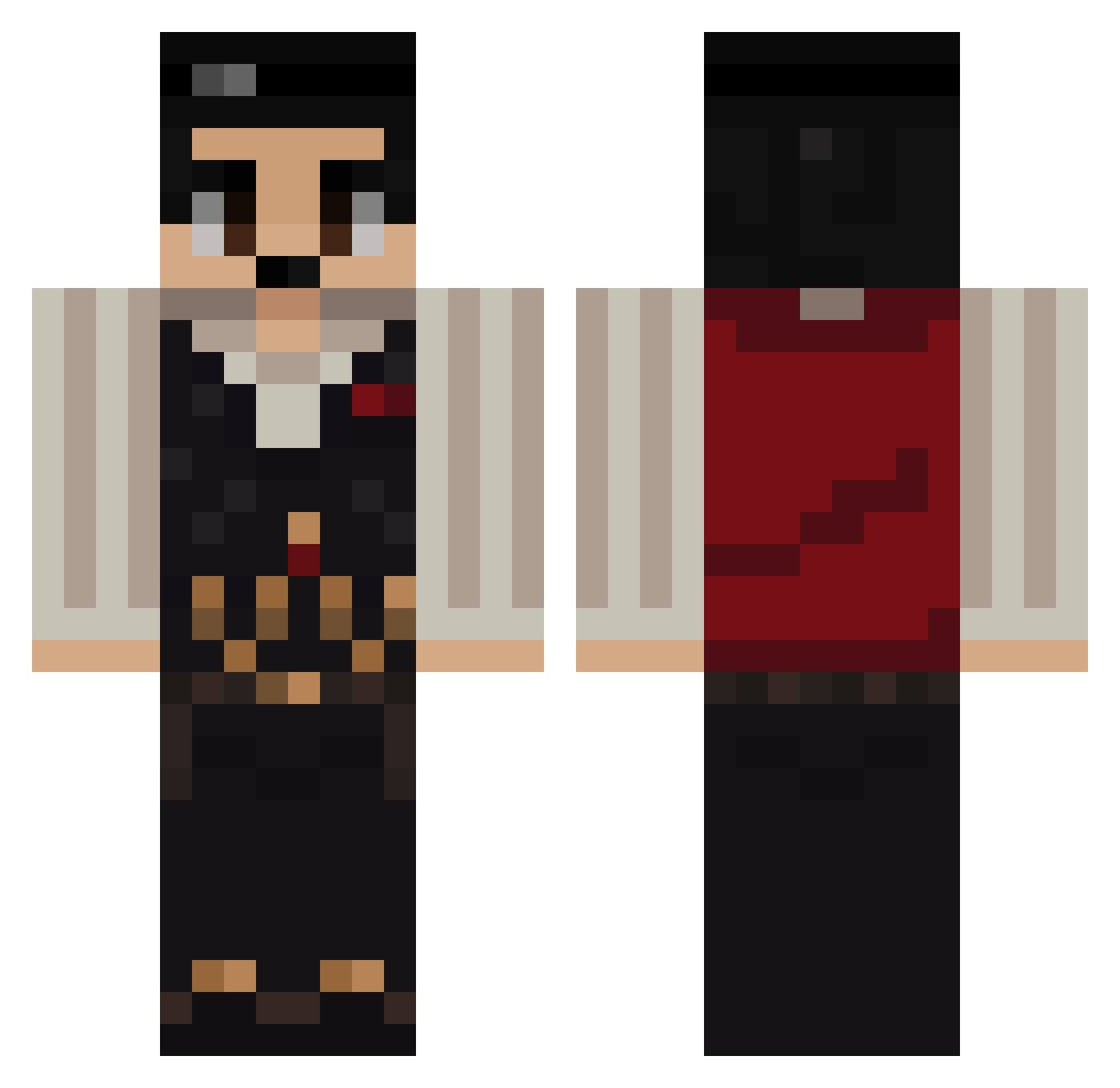 Tharoon Minecraft skin, front and back view