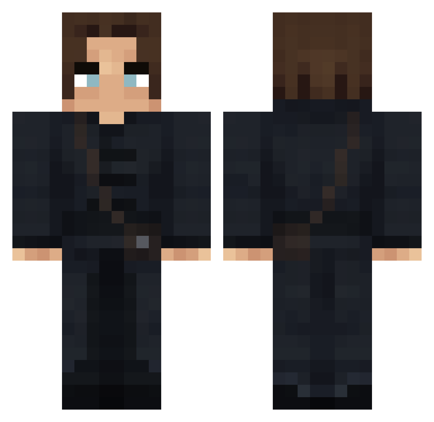 LEVLOWE Minecraft skin, front and back view