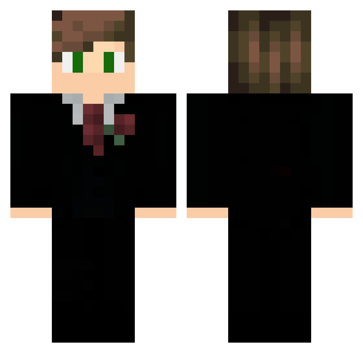 ChuckEChichis Minecraft skin, front and back view