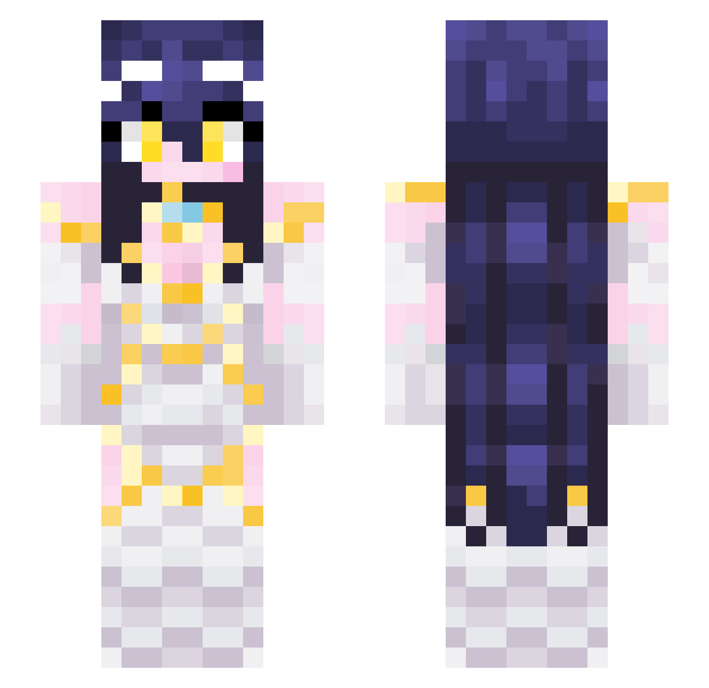 Marcee2005 Minecraft skin, front and back view