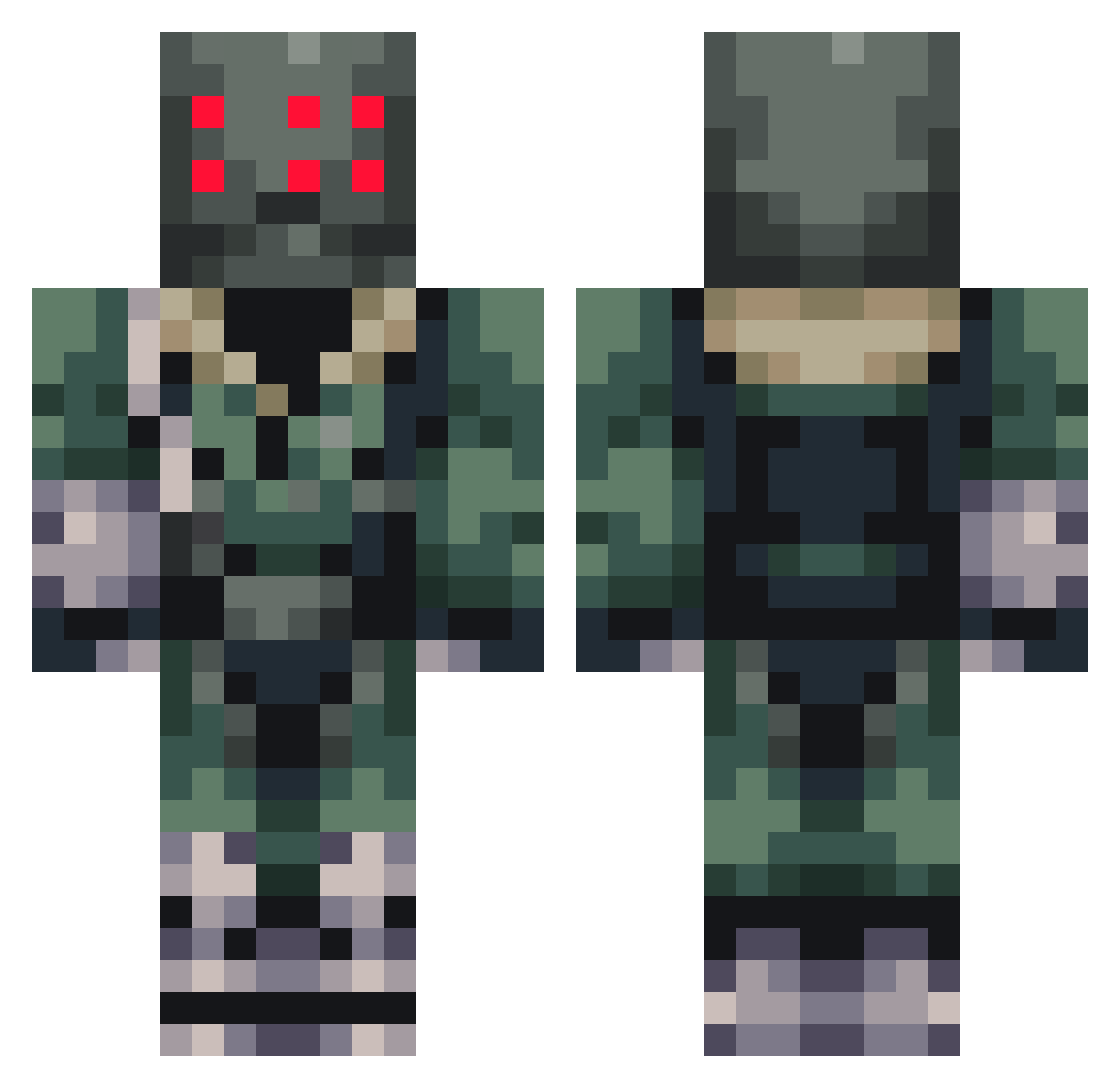 SadKennedy Minecraft skin, front and back view