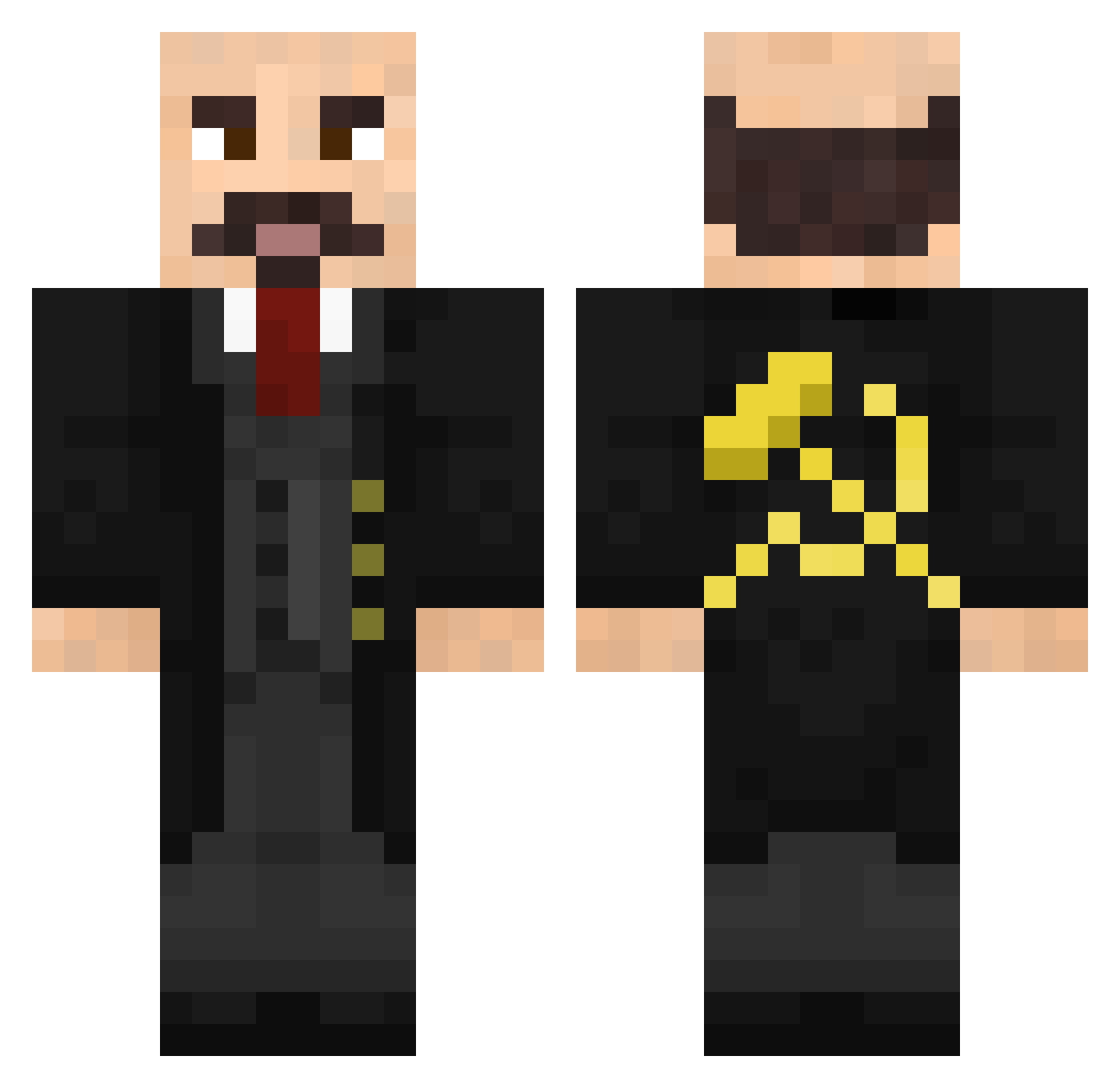 CoolerMann Minecraft skin, front and back view