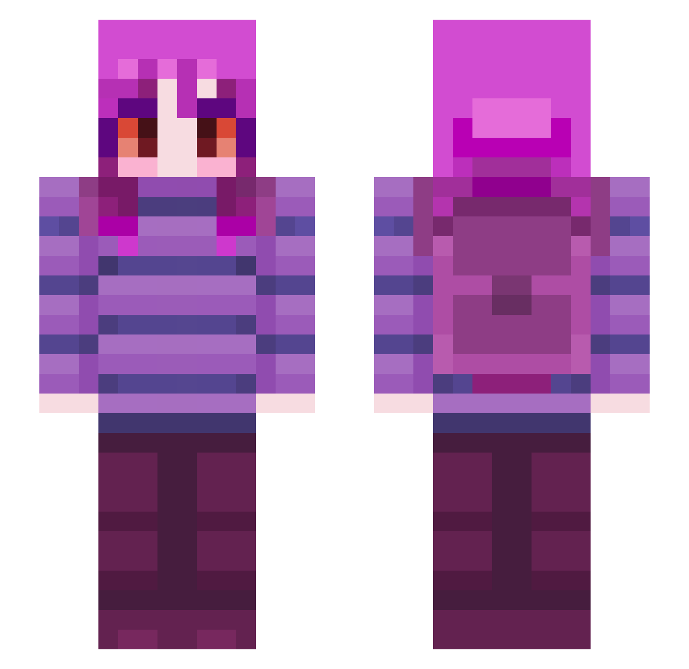 Indigo_Dreams Minecraft skin, front and back view