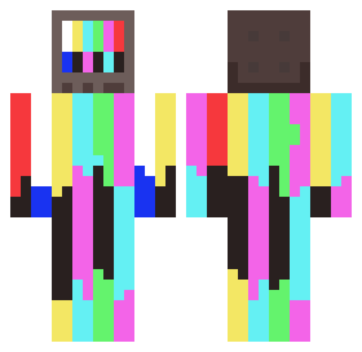 cursedheir Minecraft skin, front and back view