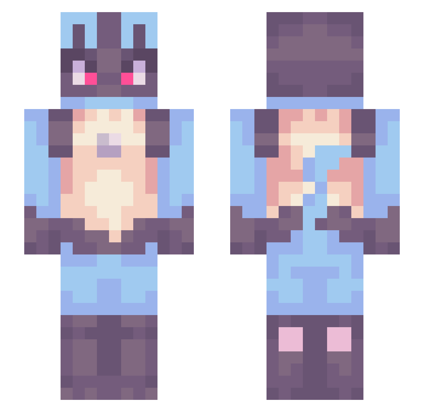 butic Minecraft skin, front and back view