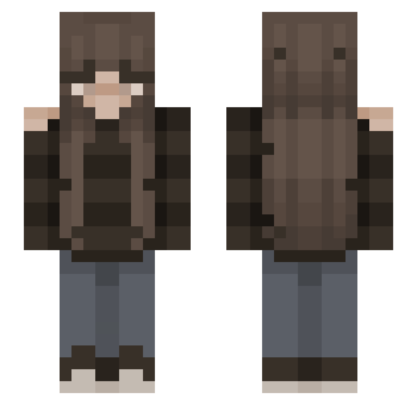 honeyneni Minecraft skin, front and back view
