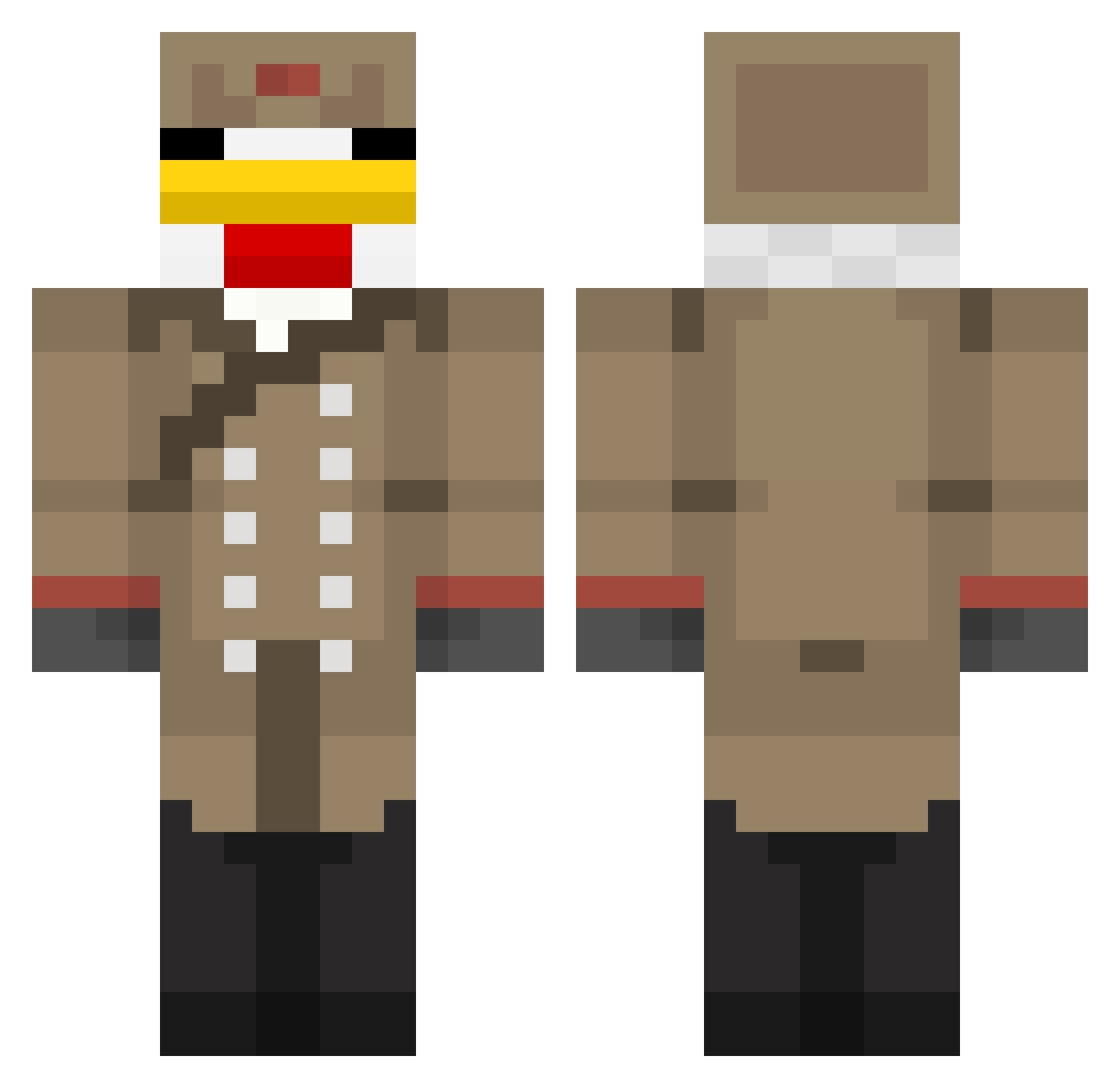 AlexTheLion1121 Minecraft skin, front and back view