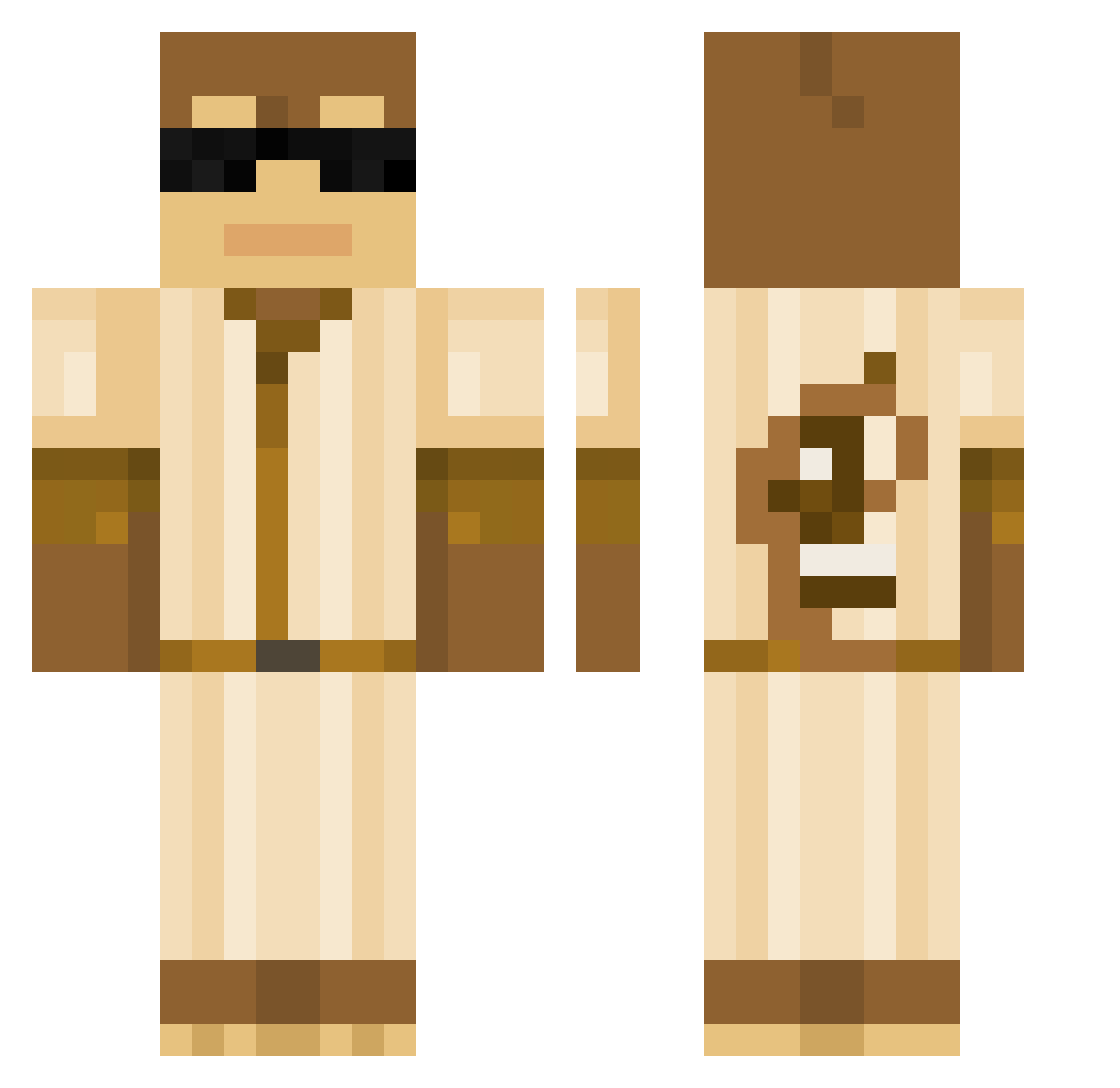 miaxlo Minecraft skin, front and back view