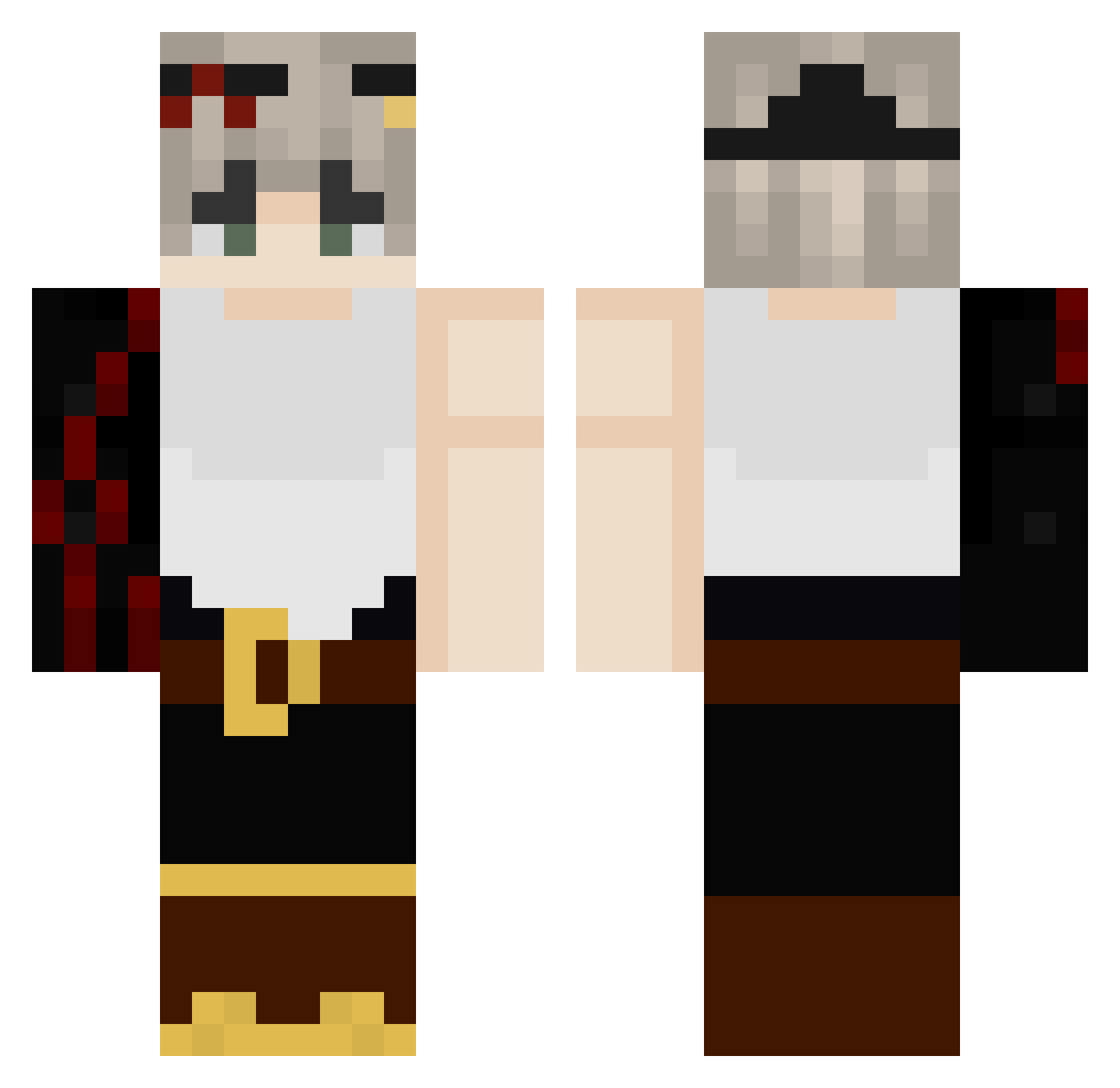 SSCRAP Minecraft skin, front and back view