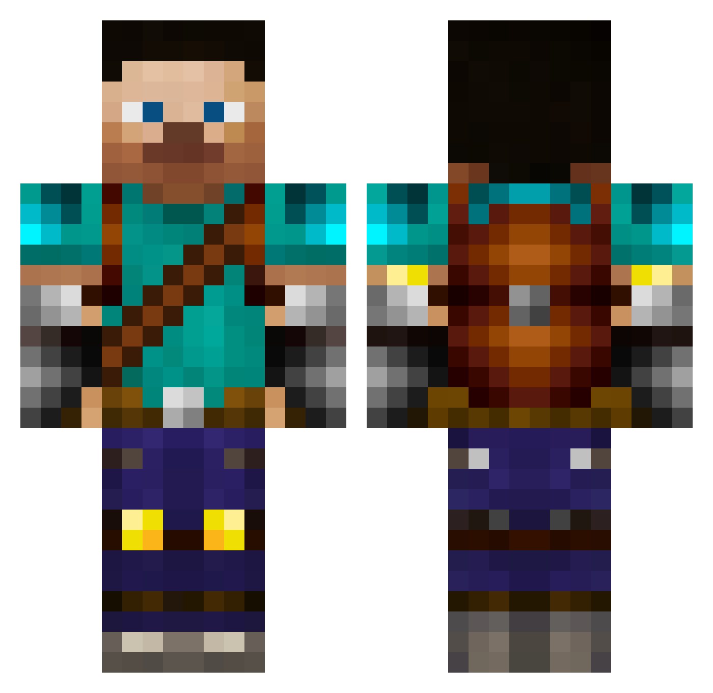 Vibe_Chive Minecraft skin, front and back view