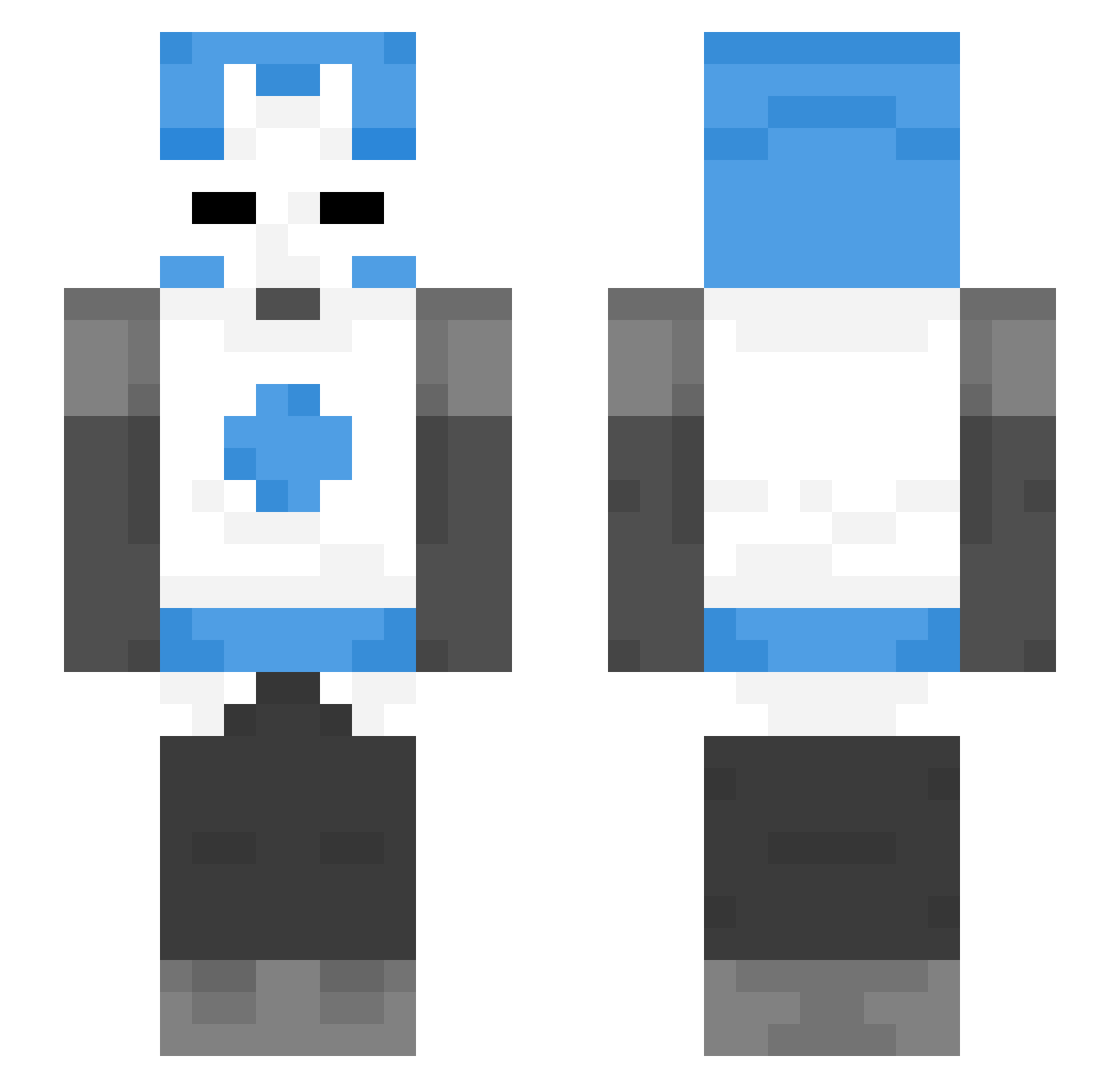 Hyper319 Minecraft skin, front and back view
