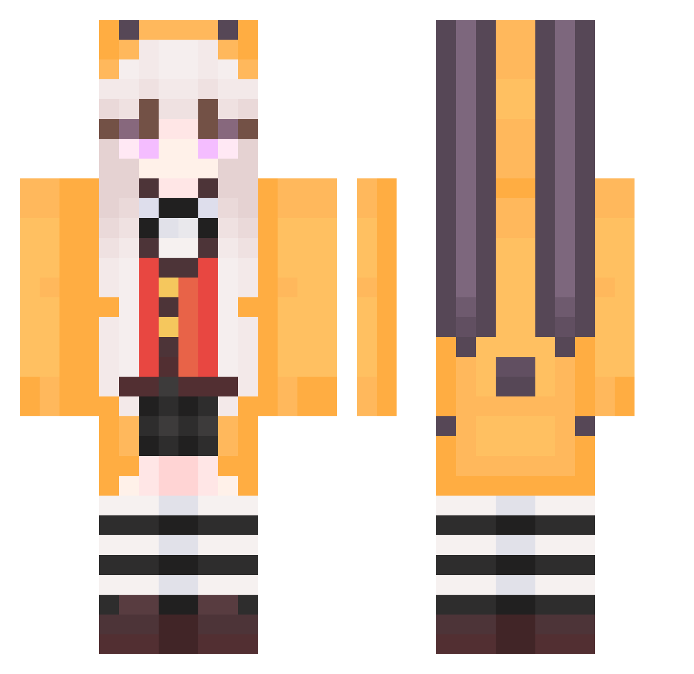 Anjinhow Minecraft skin, front and back view