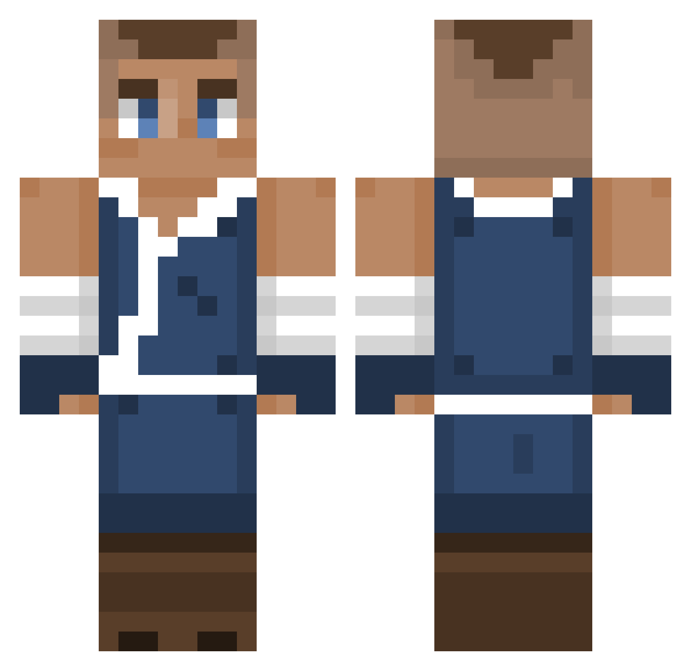 ShowBizGorilla Minecraft skin, front and back view
