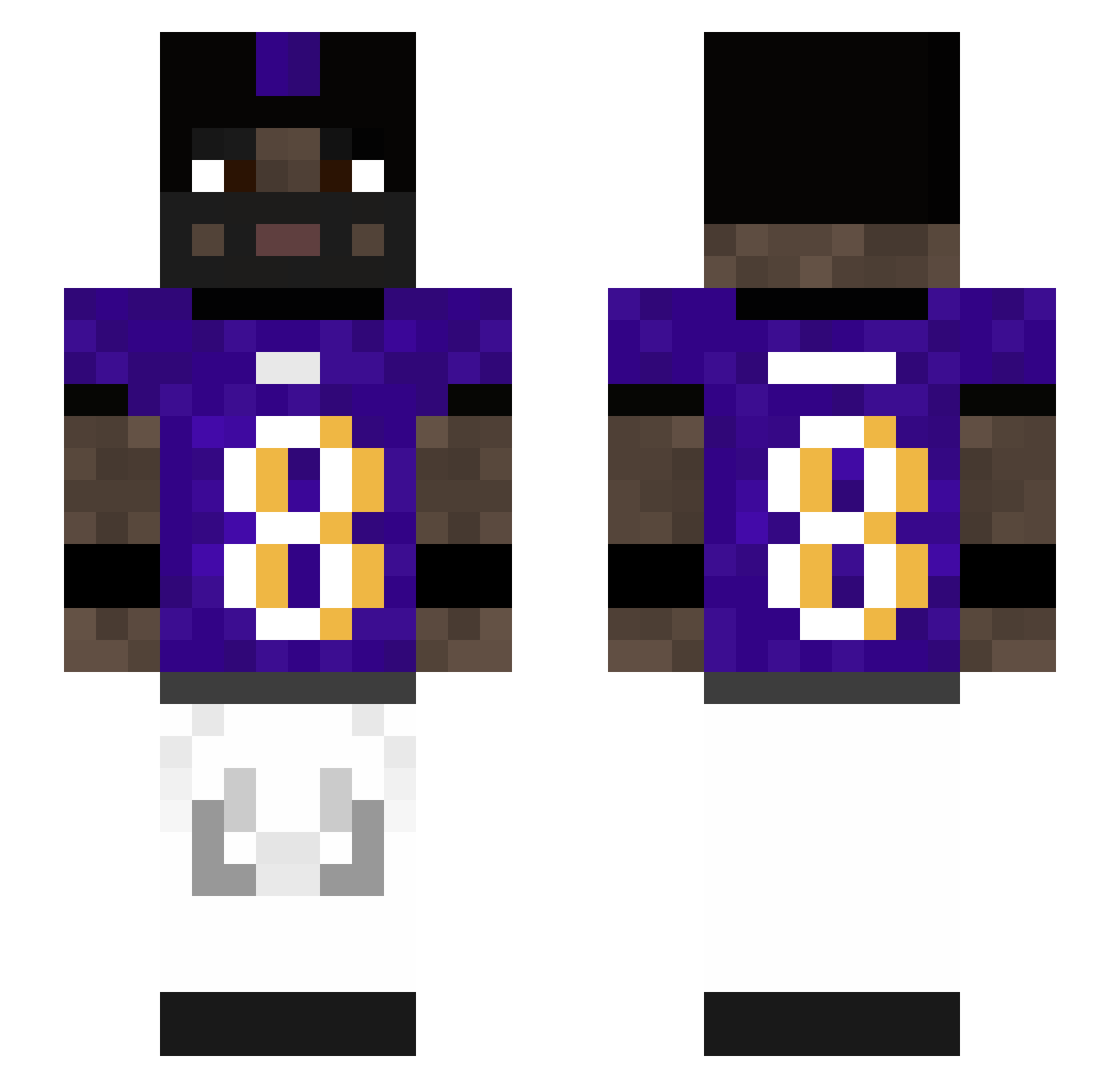 SimonLapy Minecraft skin, front and back view