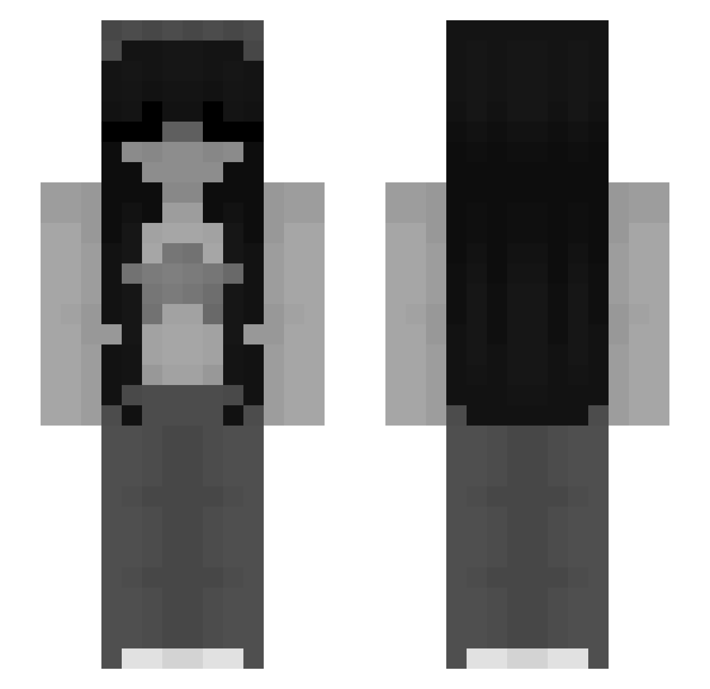 u_ew Minecraft skin, front and back view