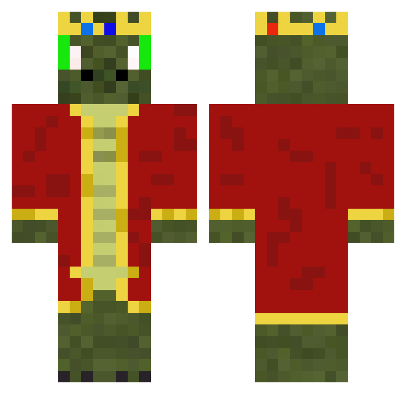 Komodo0804 Minecraft skin, front and back view