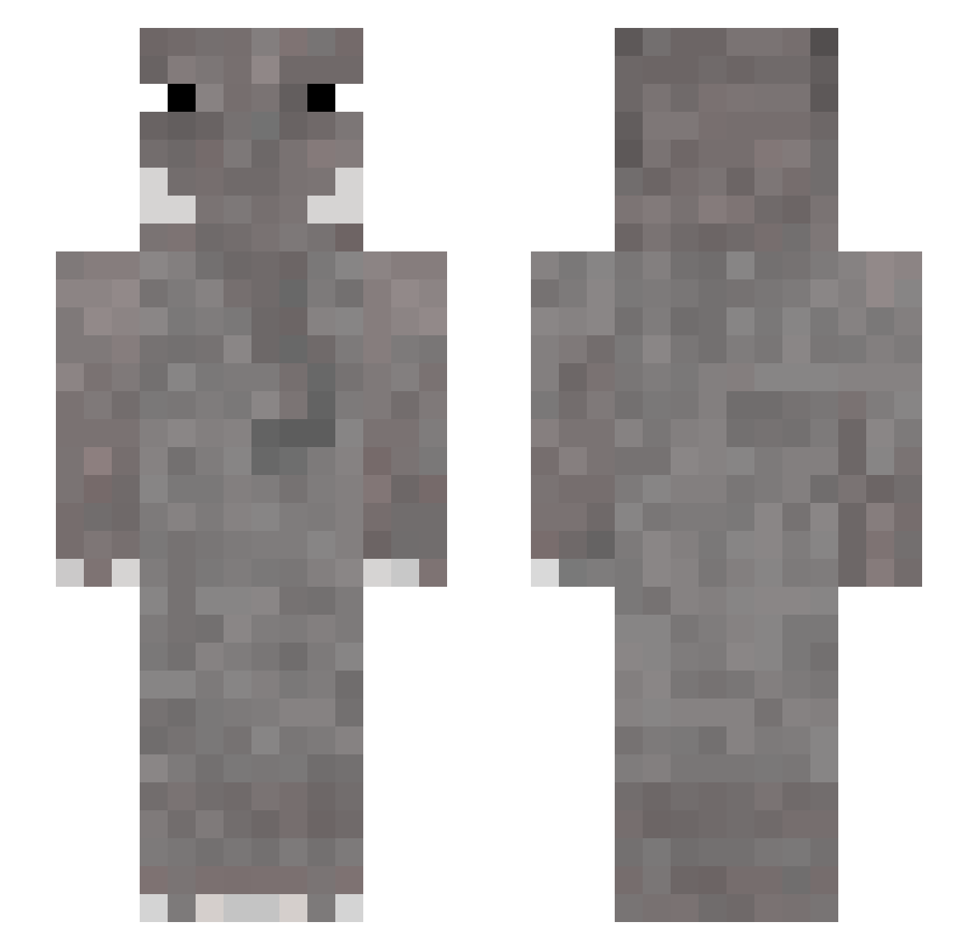 vacxy Minecraft skin, front and back view