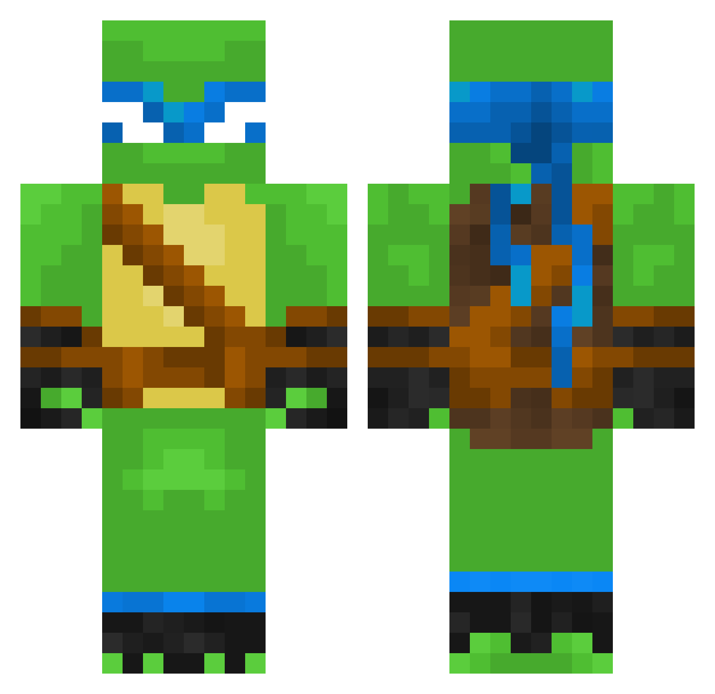 Esc31 Minecraft skin, front and back view