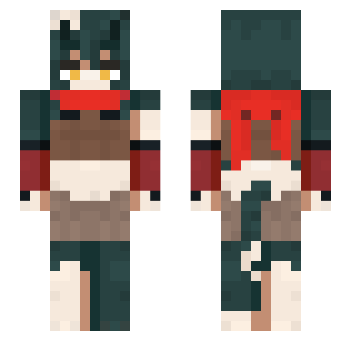 kapllosh Minecraft skin, front and back view