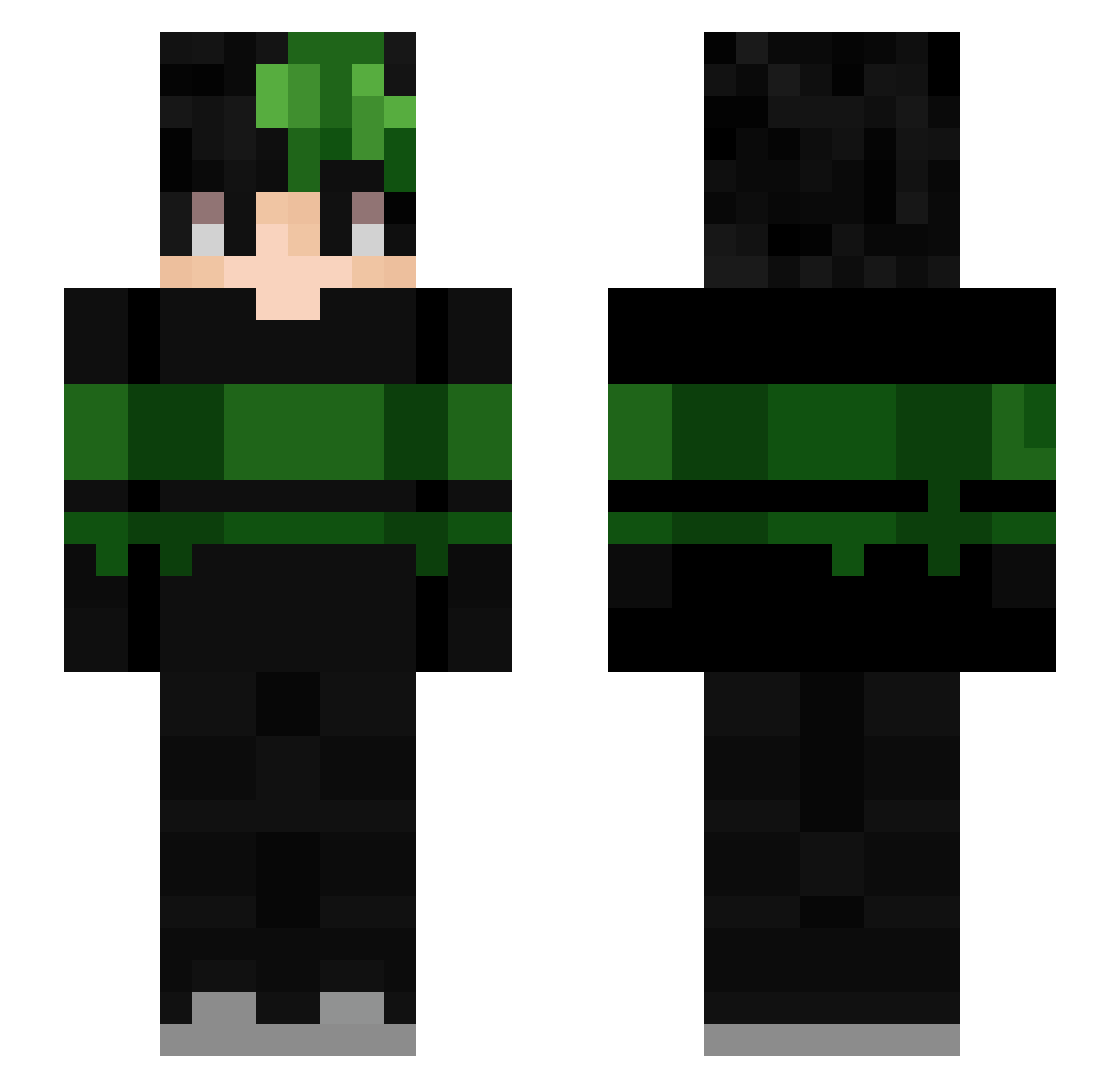 Gamerbeast26 Minecraft skin, front and back view