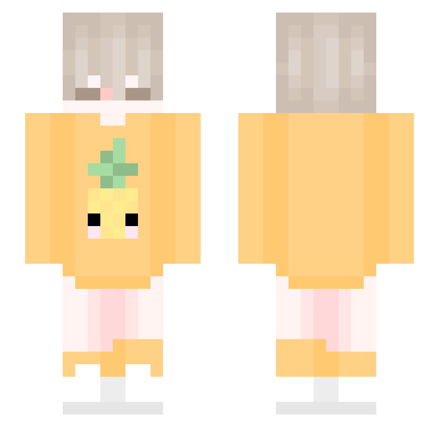 underhandedness Minecraft skin, front and back view