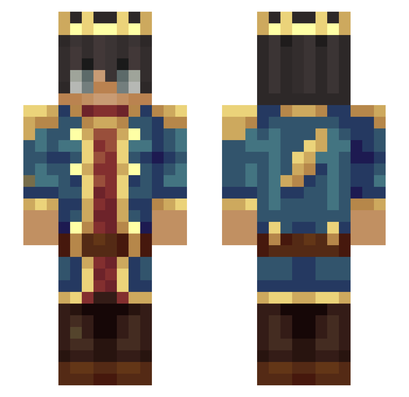 XxSagittariusxX Minecraft skin, front and back view