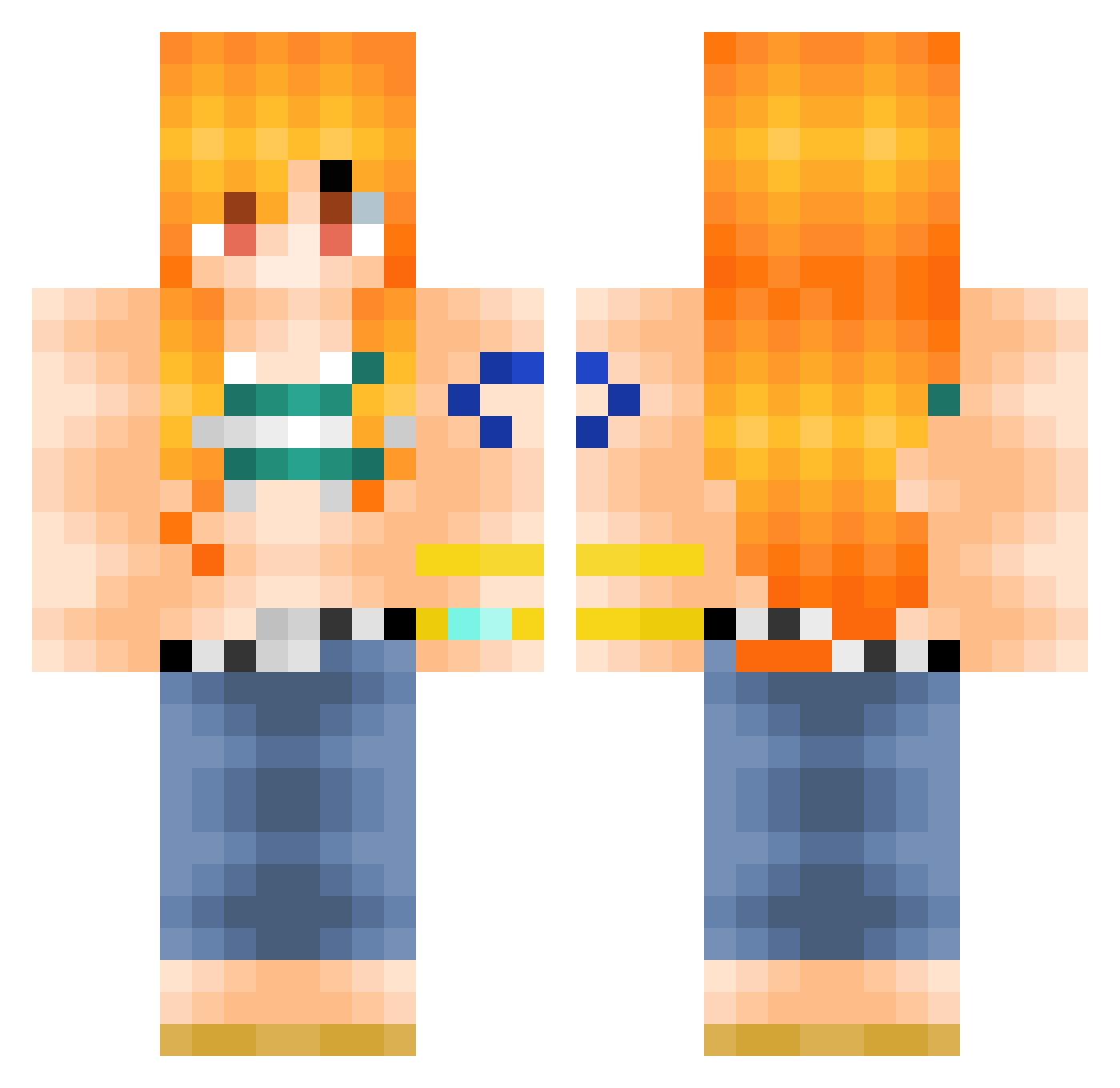 WalterFanAcc Minecraft skin, front and back view