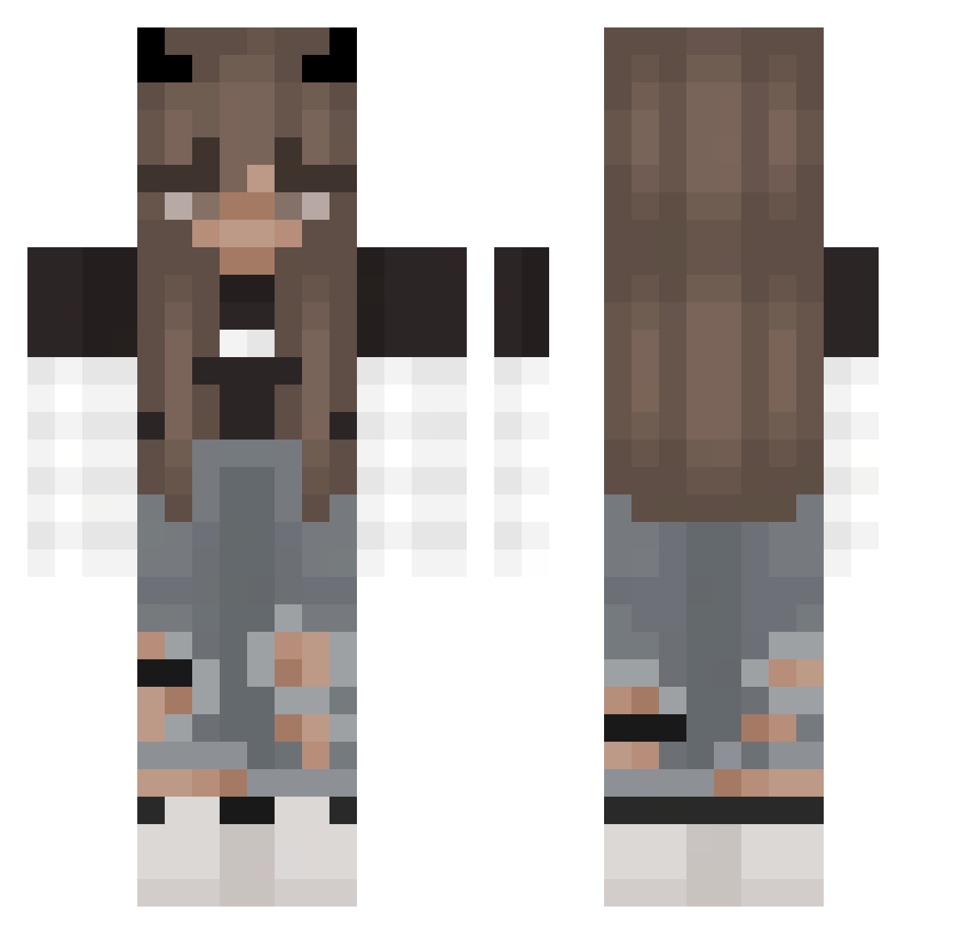 olkaez Minecraft skin, front and back view