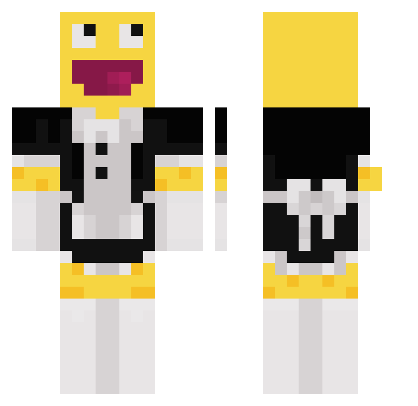 jebacwidzew Minecraft skin, front and back view