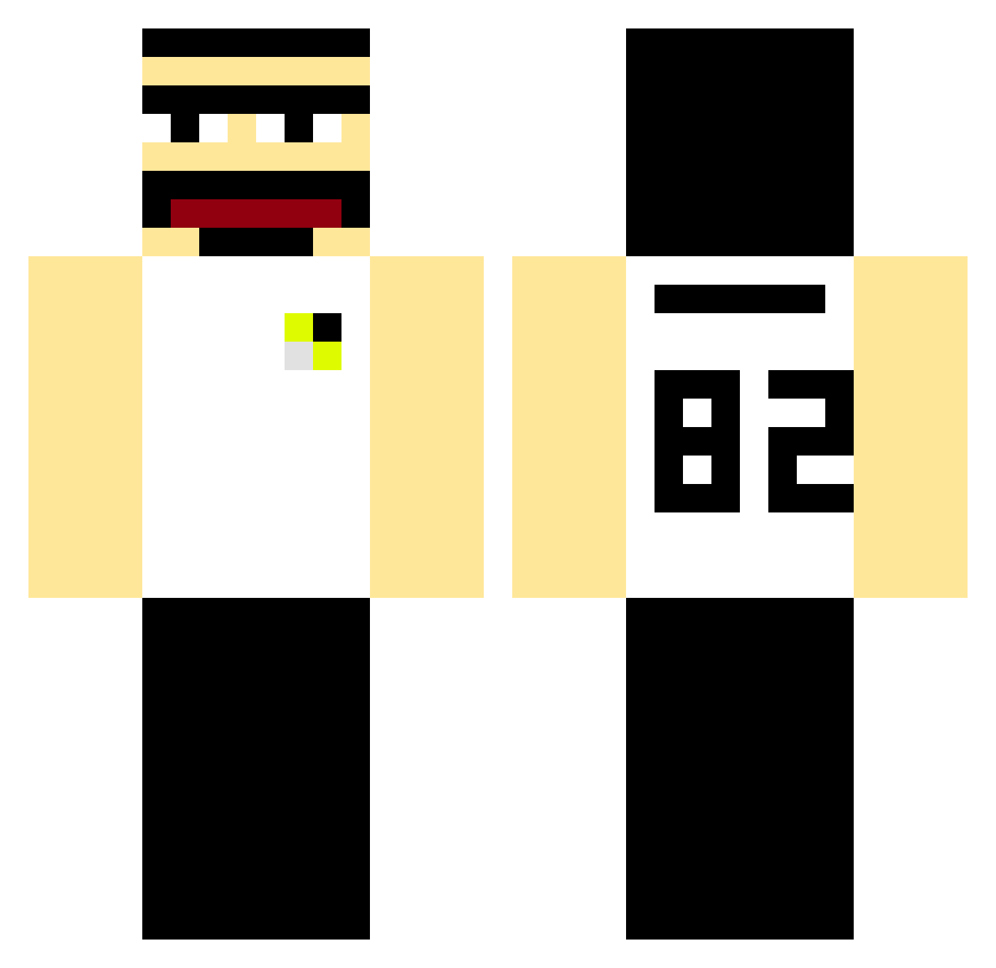 DDopazo Minecraft skin, front and back view