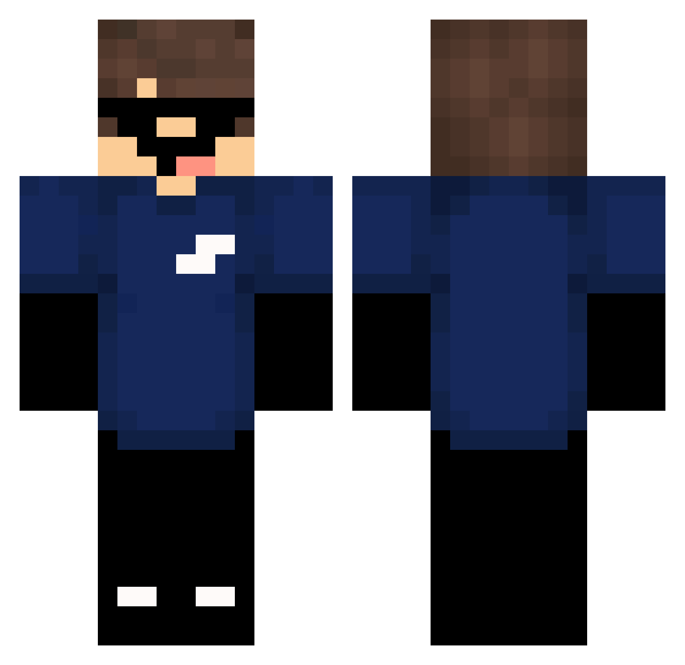 collapsedhearts Minecraft skin, front and back view