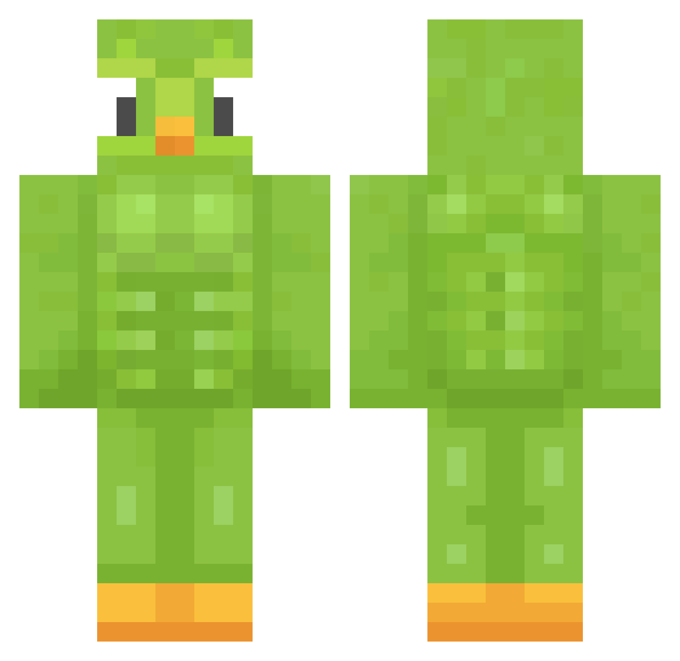 Overllord Minecraft skin, front and back view