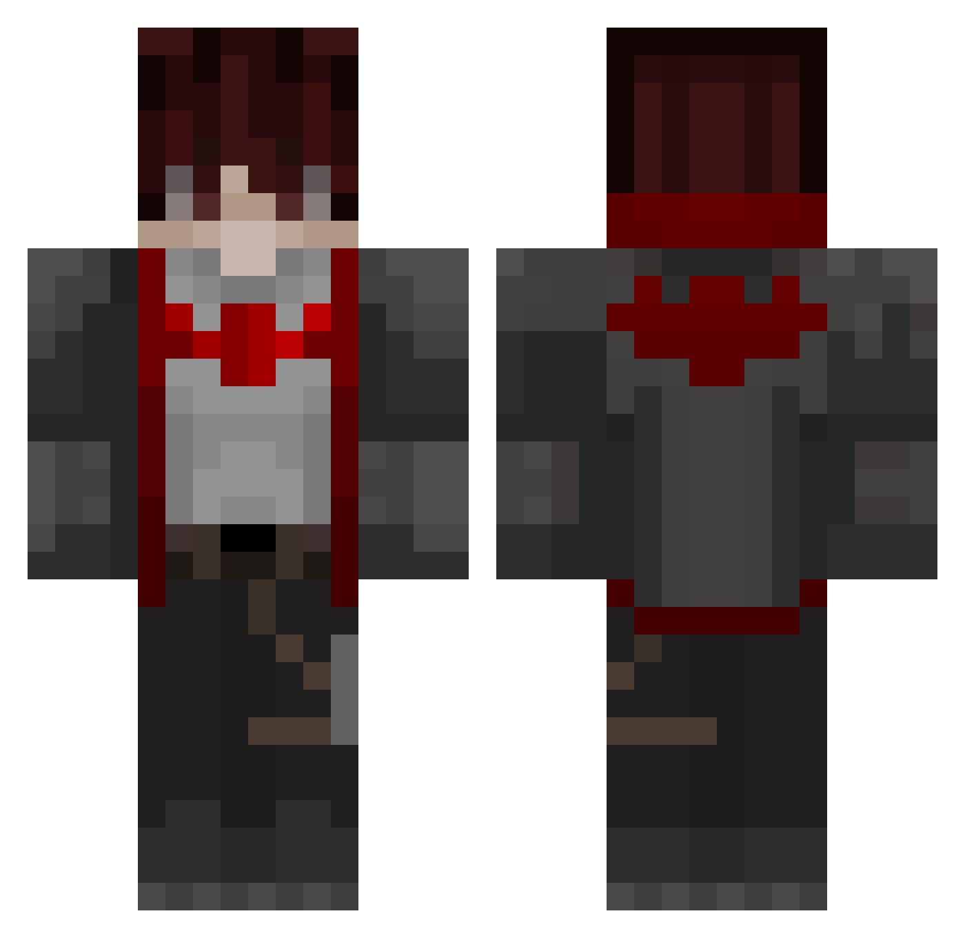 ragebite Minecraft skin, front and back view