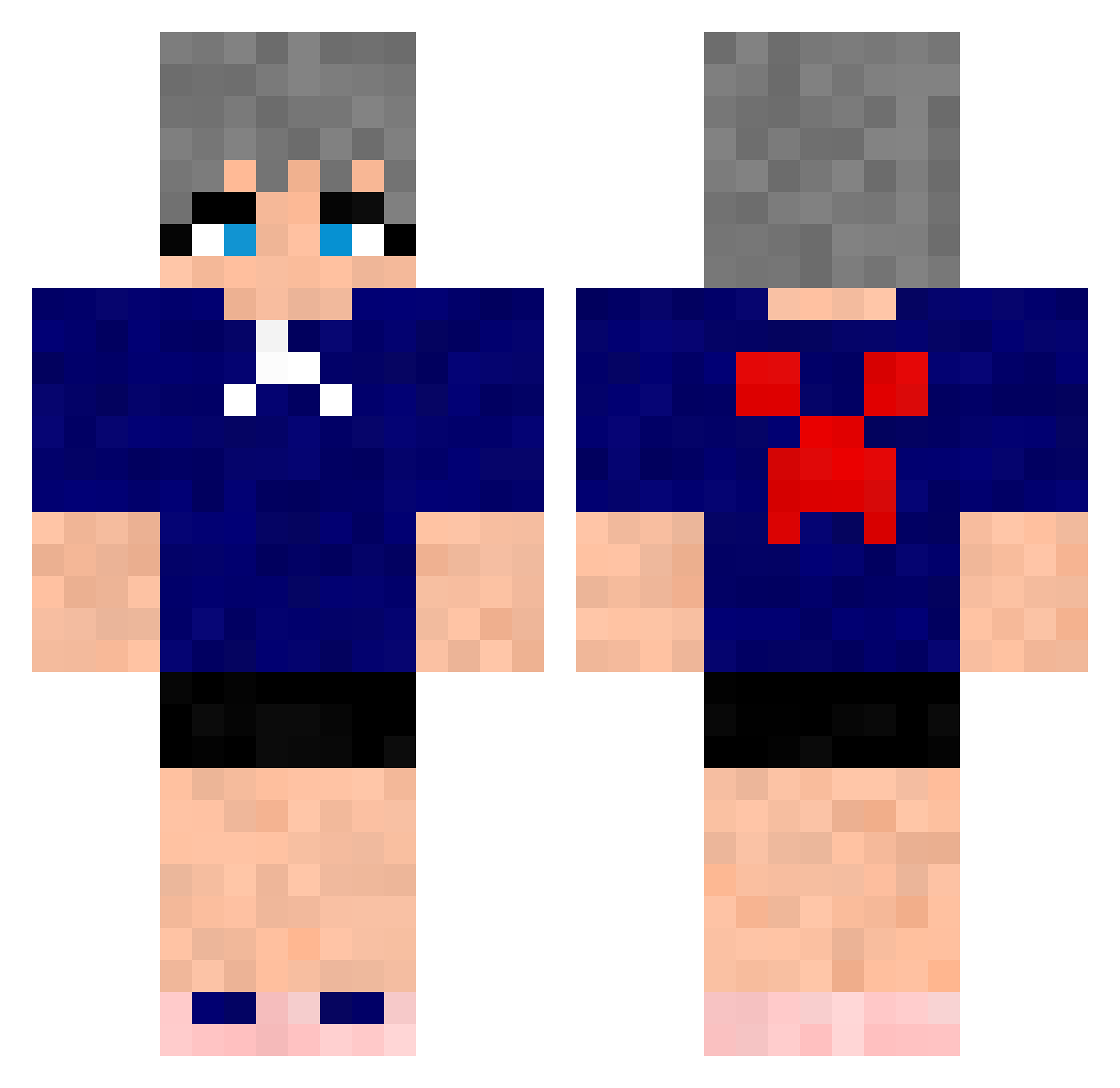 bananamch2525 Minecraft skin, front and back view