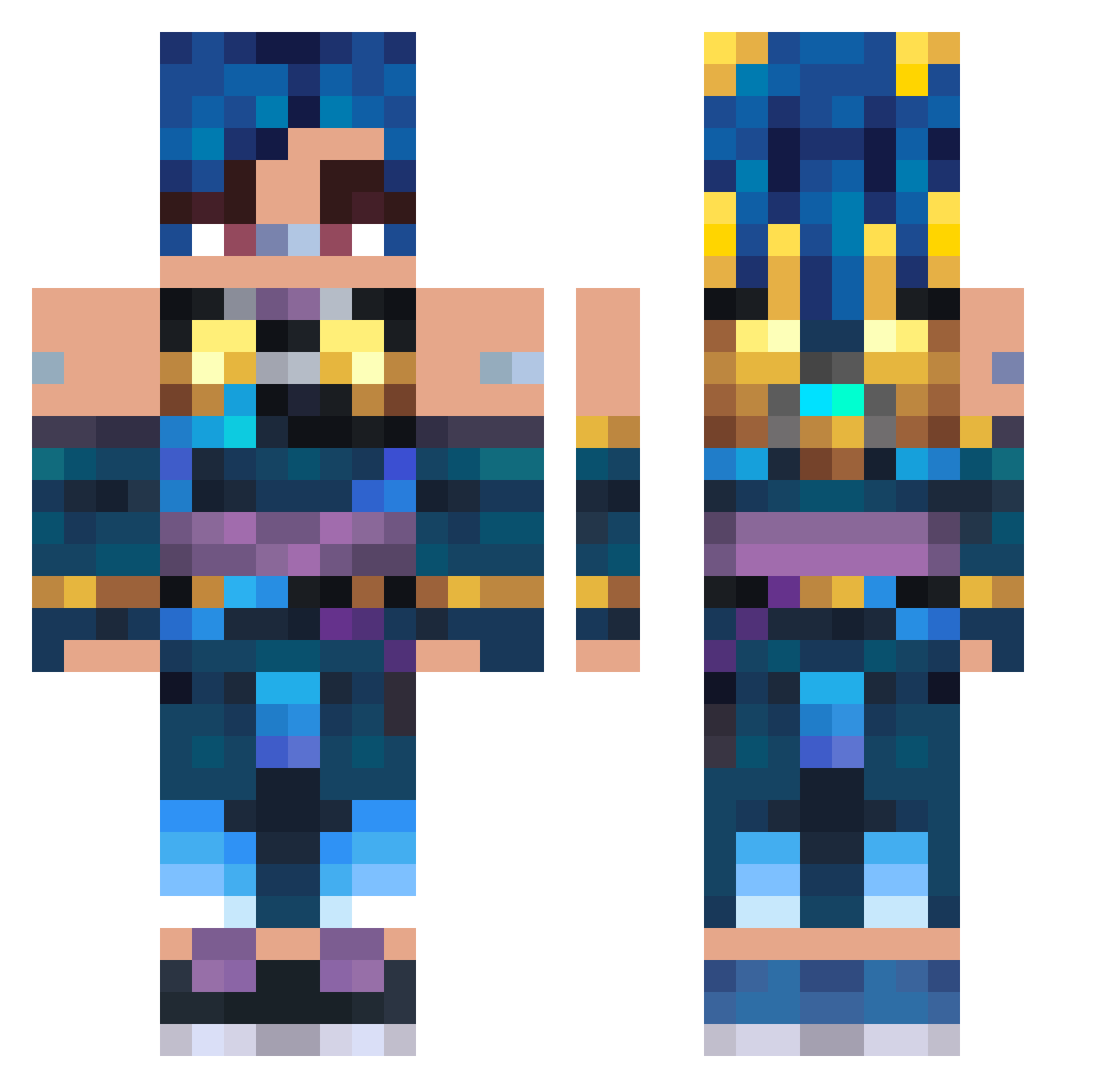 zertox12 Minecraft skin, front and back view