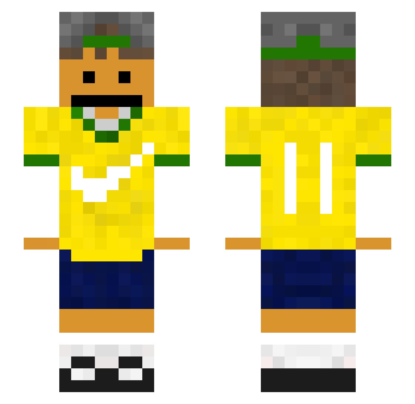 Joaodollynho Minecraft skin, front and back view