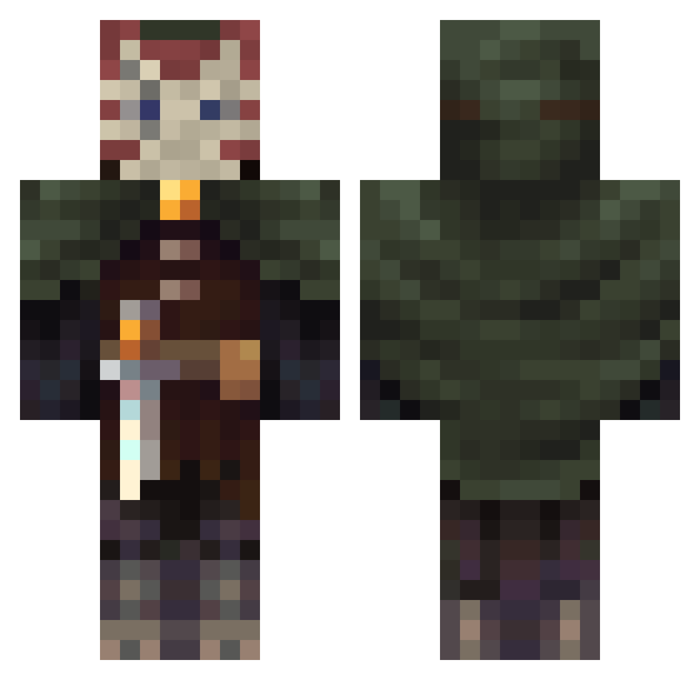 Schokolade02 Minecraft skin, front and back view