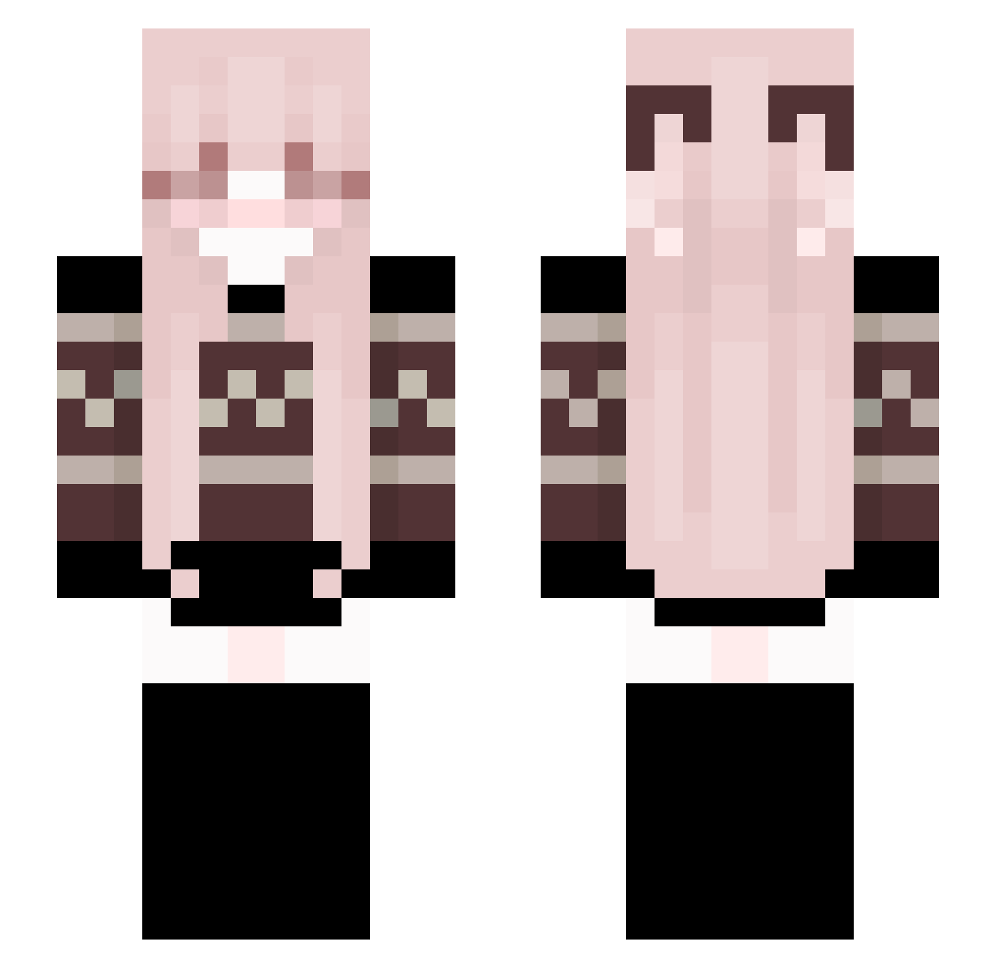 bwoobys Minecraft skin, front and back view