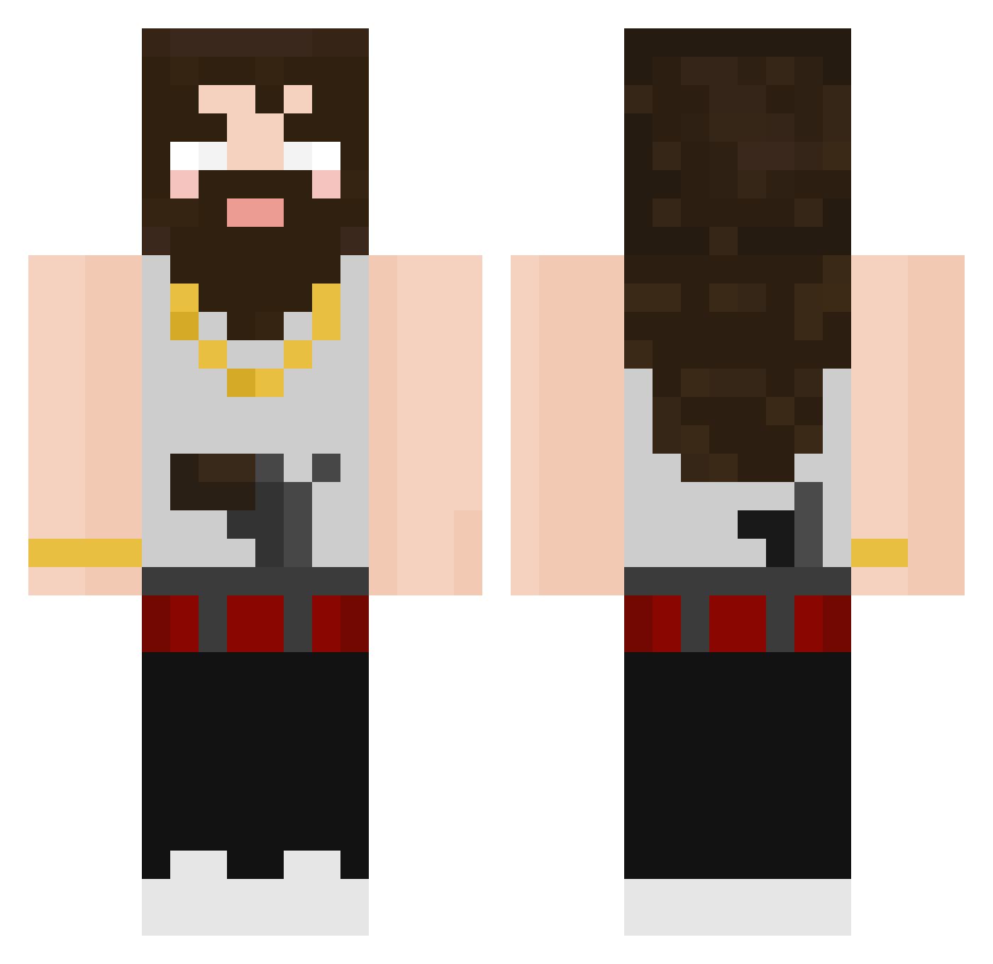 SexyOgJesus Minecraft skin, front and back view