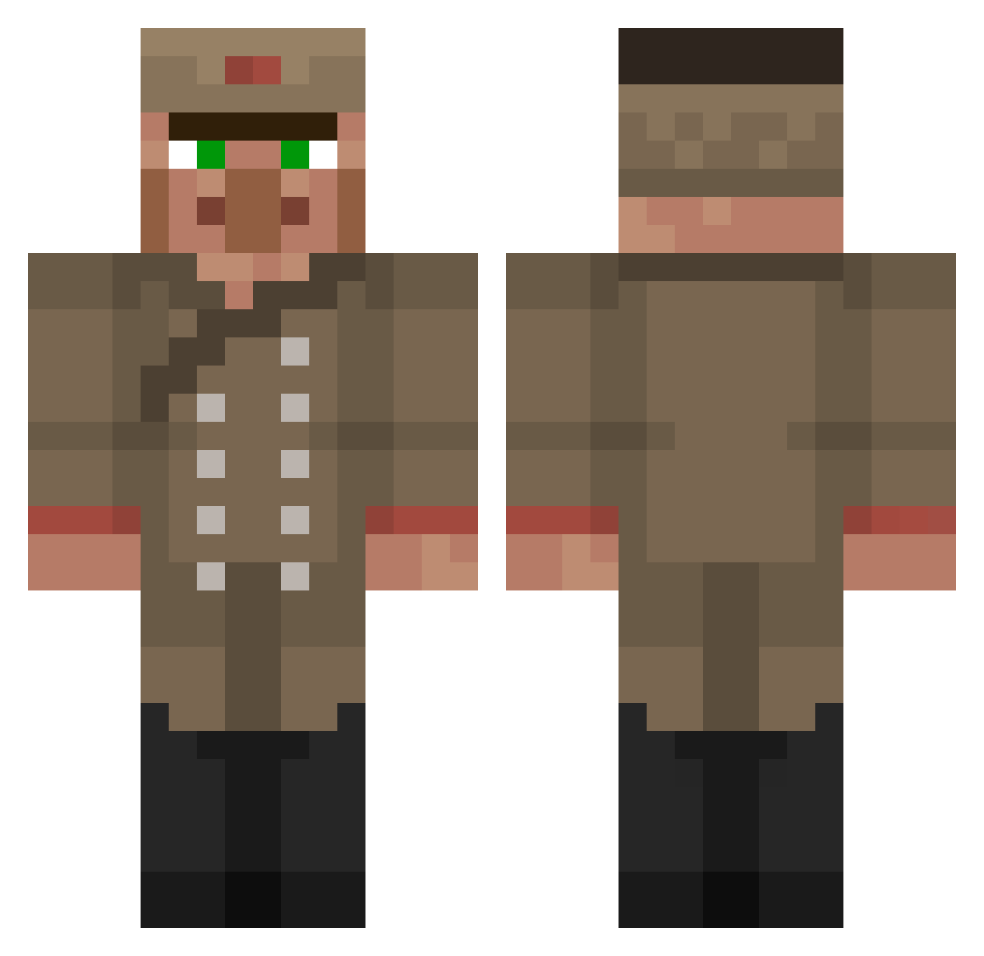 doornob69 Minecraft skin, front and back view