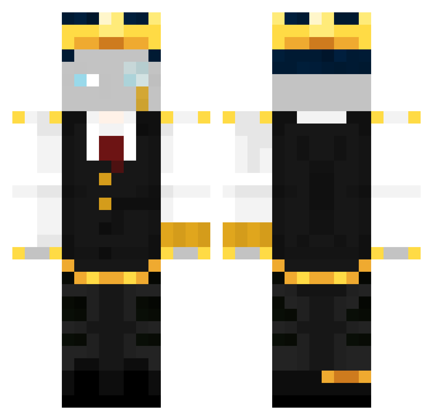 Zosinia Minecraft skin, front and back view