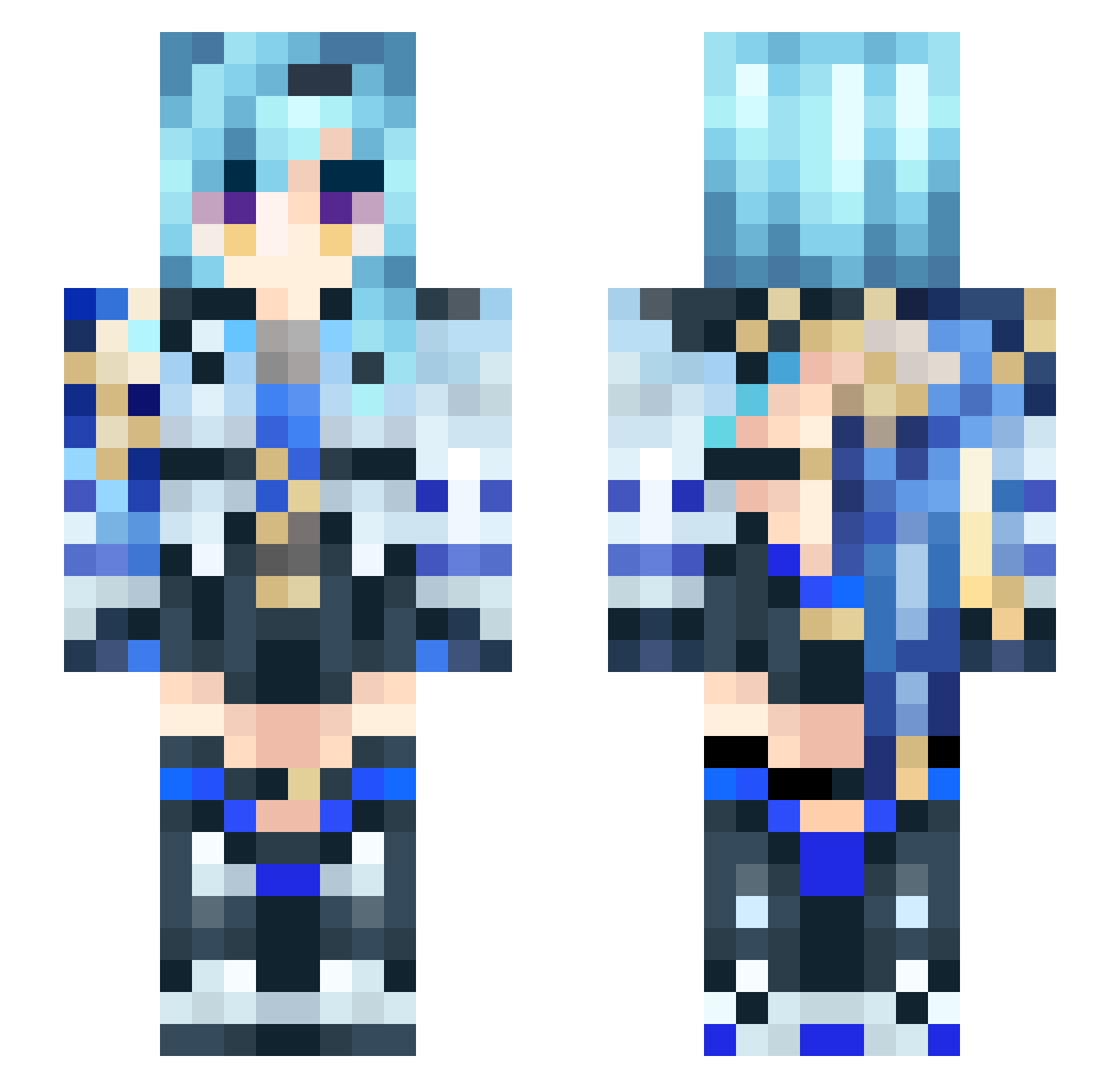 1ggL Minecraft skin, front and back view