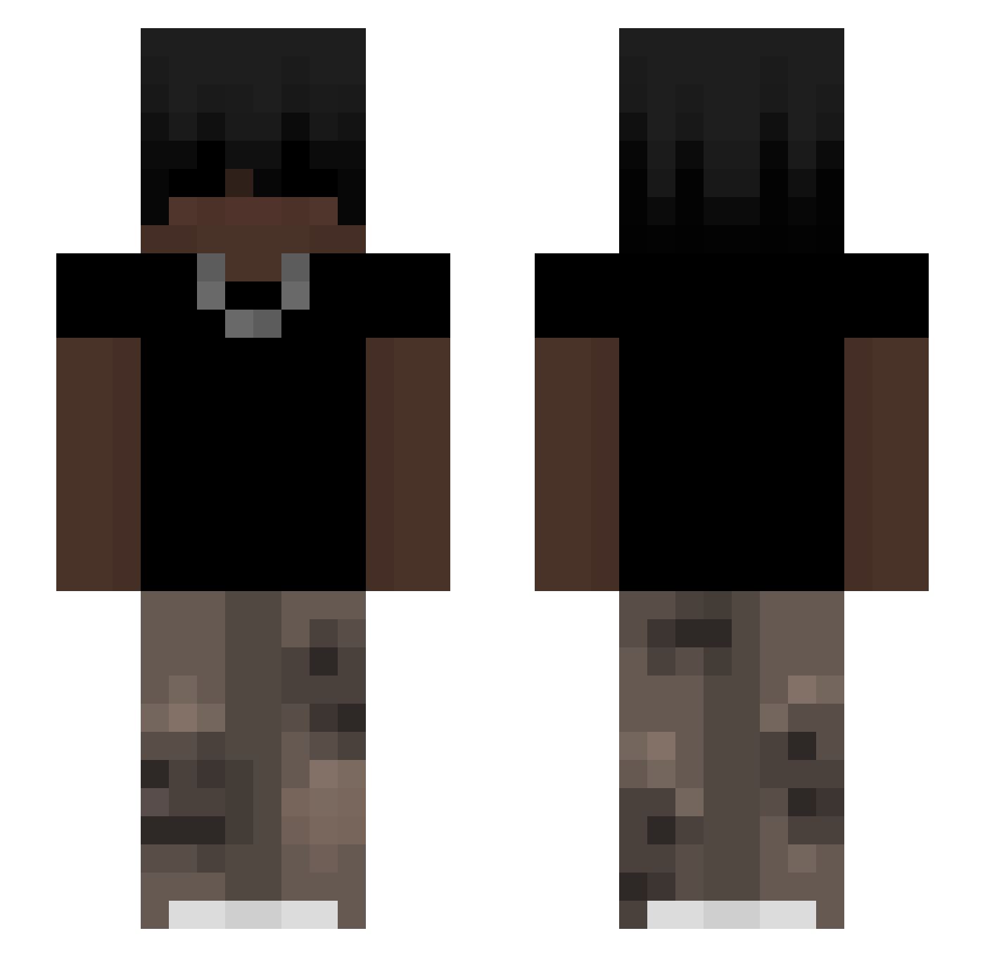 Zerennito Minecraft skin, front and back view