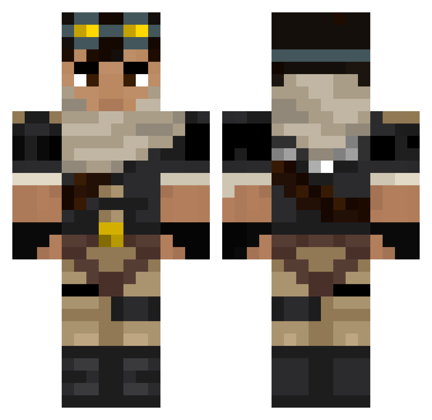 hubertmungus Minecraft skin, front and back view