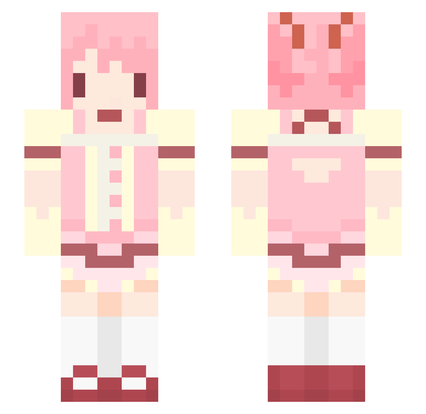 Outoutori Minecraft skin, front and back view