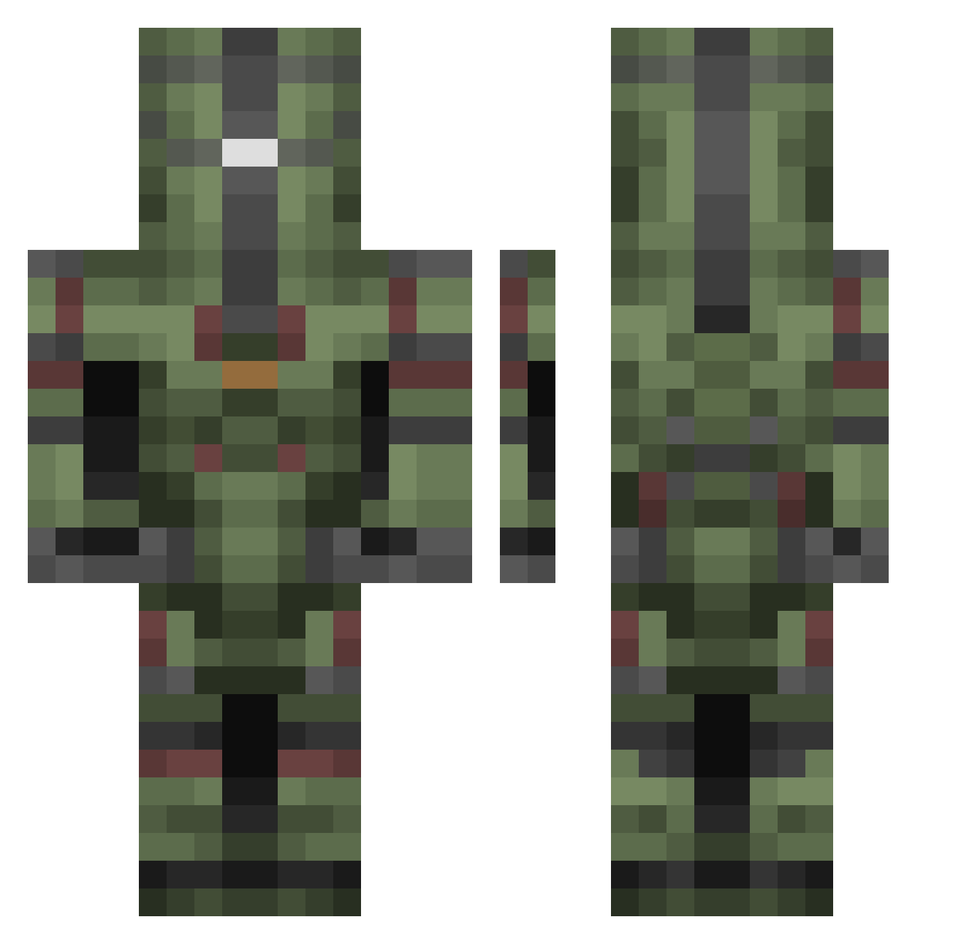 Februarius Minecraft skin, front and back view